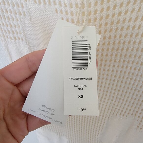 Z SUPPLY Praya Fleur Crochet Midi Dress in Natural XS BRAND NEW - Picture 10 of 13